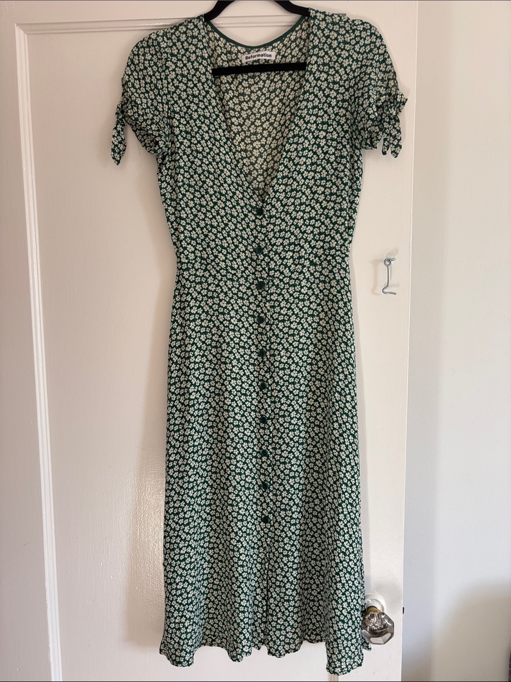 Reformation Green Rosalinda Dress